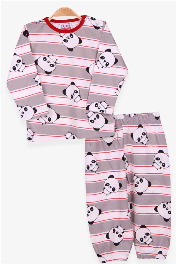 Breeze Erkek Bebek Pijama Takımı Panda Desenli Karışık Renk (9 Ay-3 Yaş)