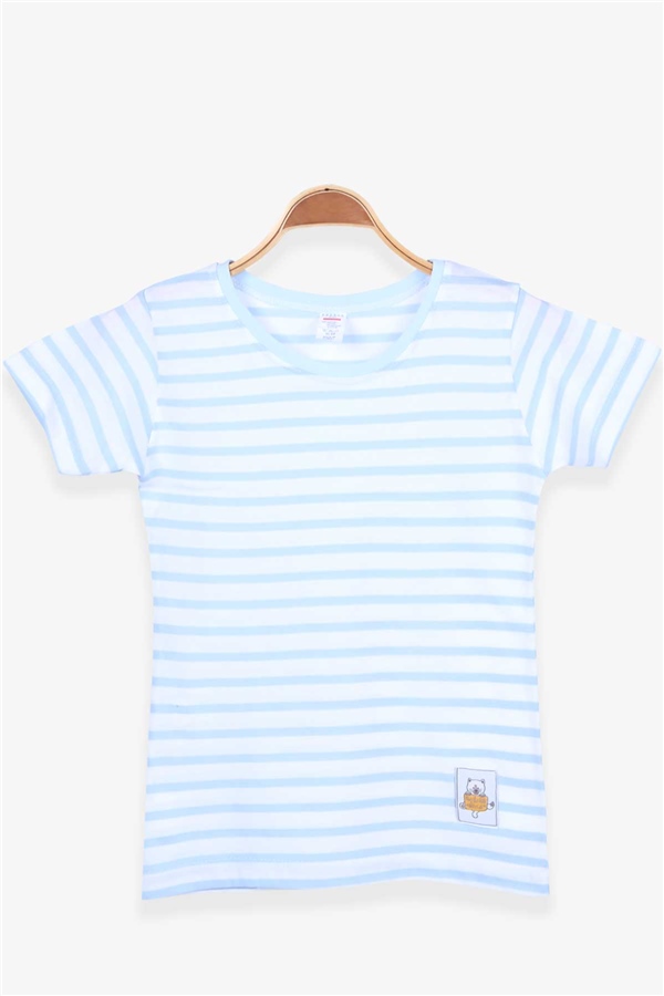 Breeze Erkek Bebek Tişört Çizgili Açık Mavi (9 Ay-3 Yaş)