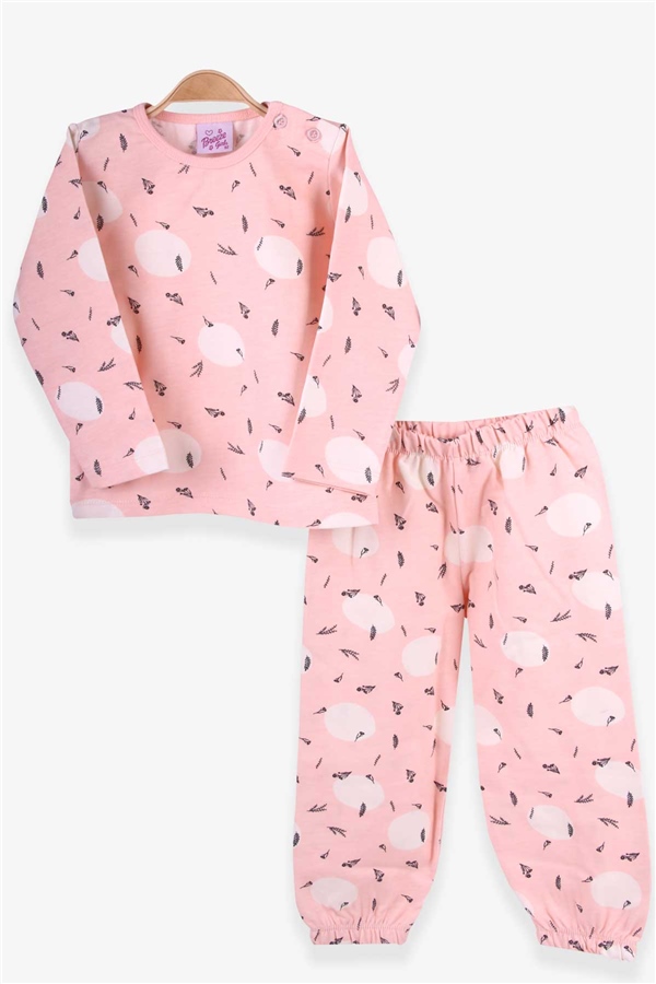 Breeze Kız Bebek Pijama Takımı Çiçek Desenli Somon (9 Ay-3 Yaş)