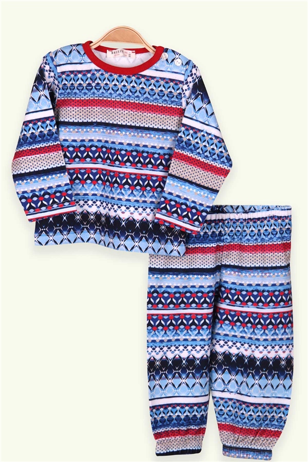 Breeze Kız Bebek Pijama Takımı Etnik Desenli Karışık Renk (9 Ay-3 Yaş)
