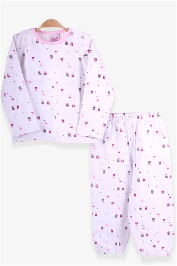 Breeze Kız Bebek Pijama Takımı Hediye Paketi Desenli Beyaz (9 Ay-3 Yaş)