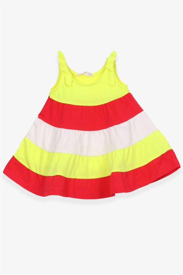 Breeze Kız Çocuk Elbise Askılı Blok Desen Karışık Renk (1.5-3 Yaş)
