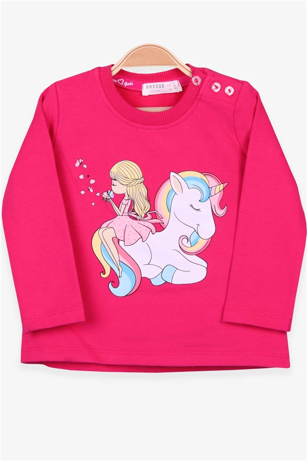 Breeze Kız Çocuk Sweatshirt Unicorn Fuşya (1-4 Yaş)