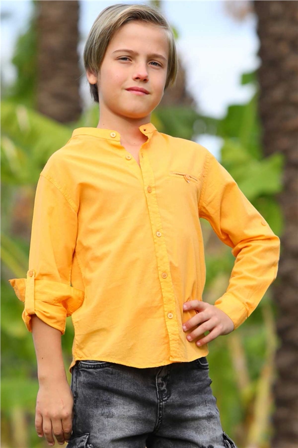 Jack Lions Erkek Çocuk Gömlek Basic Hardal Sarı (5-14 Yaş)