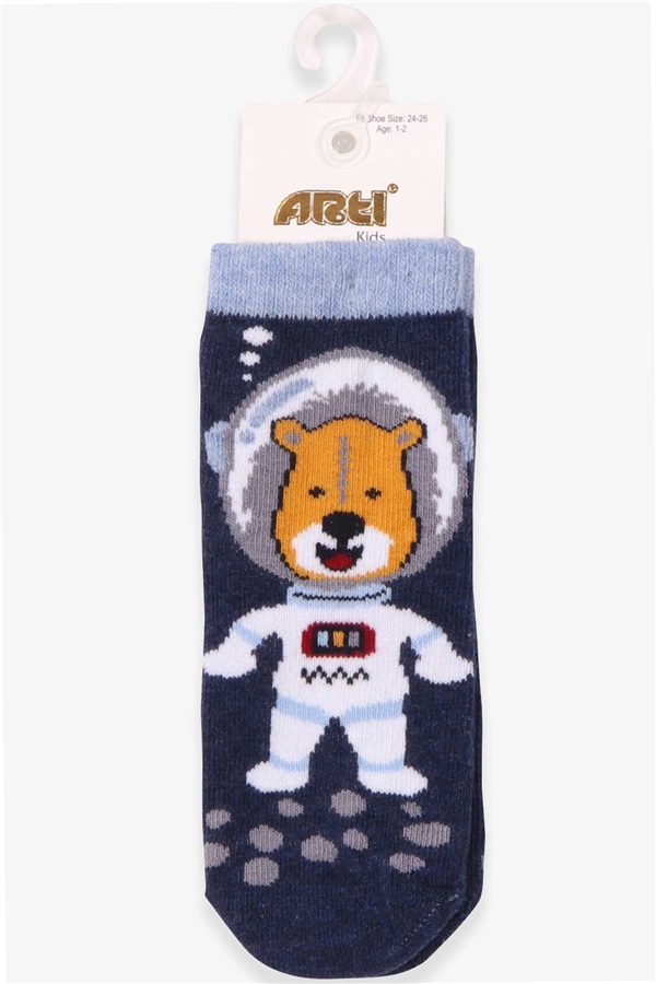 Katamino Erkek Çocuk Soket Çorap Astronot Köpek İndigo (1-2-7-8 Yaş)