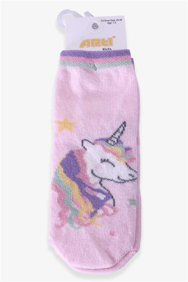 Katamino Kız Çocuk Soket Çorap Unicorn Pudra (1-2-9-10 Yaş)