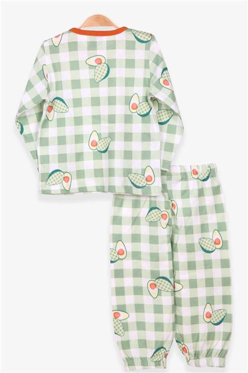 Breeze Erkek Bebek Pijama Takımı Kareli Desenli Mint Yeşili (9 Ay-3 Yaş)