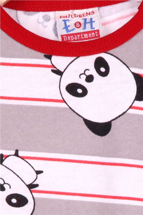 Breeze Erkek Bebek Pijama Takımı Panda Desenli Karışık Renk (9 Ay-3 Yaş)