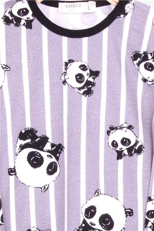 Breeze Erkek Bebek Pijama Takımı Sevimli Panda Desenli Karışık Renk (9 Ay-3 Yaş)