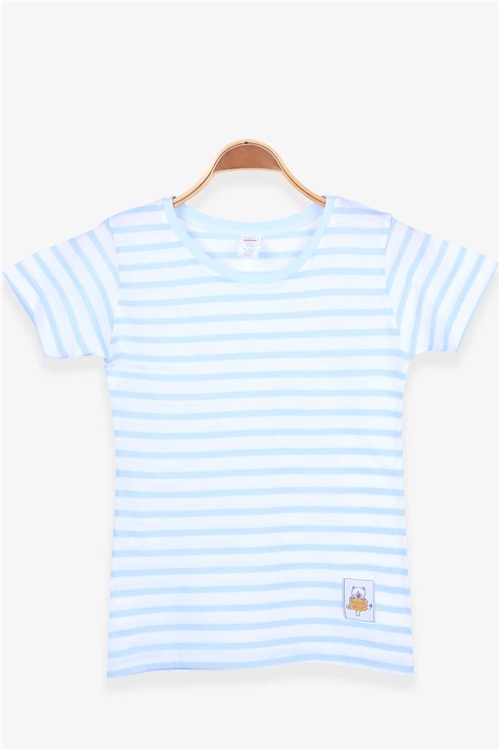 Breeze Erkek Bebek Tişört Çizgili Açık Mavi (9 Ay-3 Yaş)