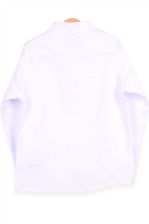 Breeze Erkek Çocuk Gömlek Cep Aksesuarlı Beyaz (3-12 Yaş)
