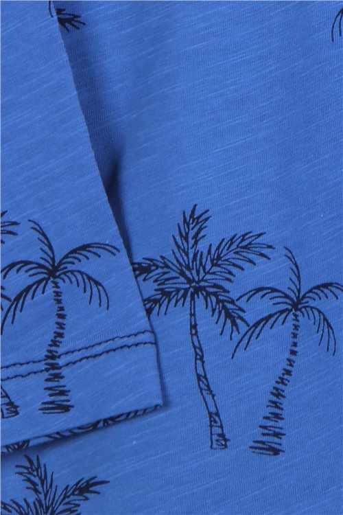 Breeze Erkek Çocuk Pijama Takımı Ağaç Desenli Mavi (4-8 Yaş)