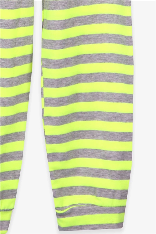Breeze Erkek Çocuk Pijama Takımı Çizgili Neon Yeşil (1.5-5 Yaş)