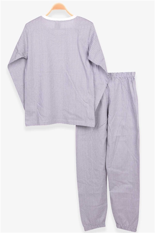 Breeze Erkek Çocuk Pijama Takımı Desenli Füme (9-12 Yaş)
