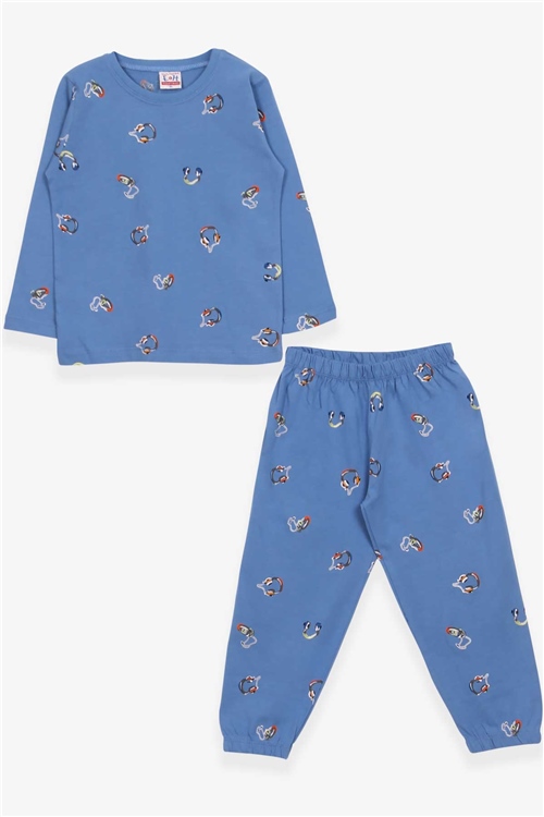 Breeze Erkek Çocuk Pijama Takımı Kulaklık Baskılı Mavi (4-8 Yaş)