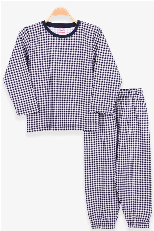 Breeze Erkek Çocuk Pijama Takımı Pötikare Desenli Karışık Renk (4-8 Yaş)