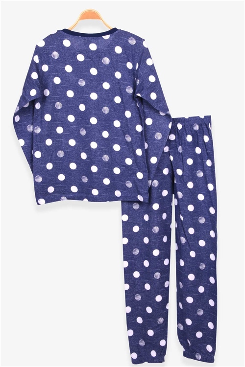 Breeze Erkek Çocuk Pijama Takımı Puan Desenli Koyu Mavi (9-12 Yaş)