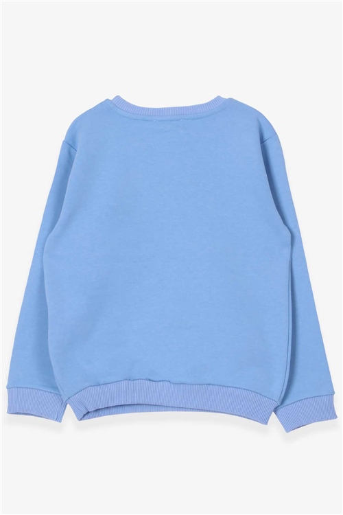 Breeze Erkek Çocuk Sweatshirt Araba Baskılı Açık Mavi (3-5 Yaş)