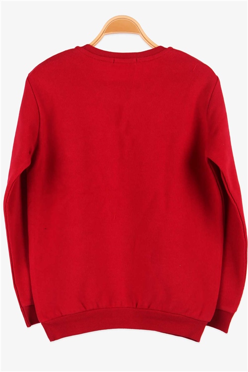 Breeze Erkek Çocuk Sweatshirt Desenli Kırmızı (9-10 Yaş)