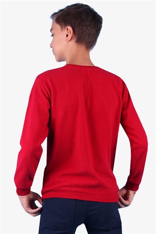 Breeze Erkek Çocuk Sweatshirt Desenli Kırmızı (9-10 Yaş)