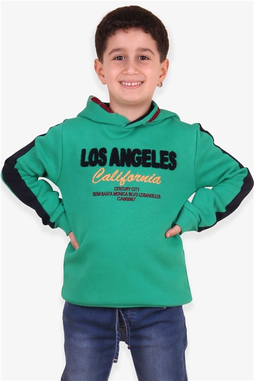 Breeze Erkek Çocuk Sweatshirt Süzene Nakışlı Yeşil (7-12 Yaş)