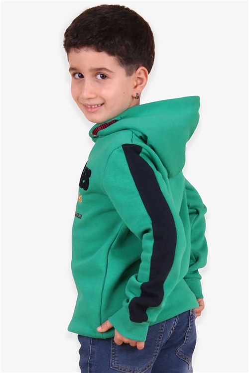 Breeze Erkek Çocuk Sweatshirt Süzene Nakışlı Yeşil (7-12 Yaş)