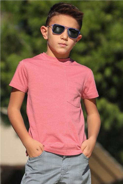 Breeze Erkek Çocuk Tişört Basic Gülkurusu (5-9 Yaş)