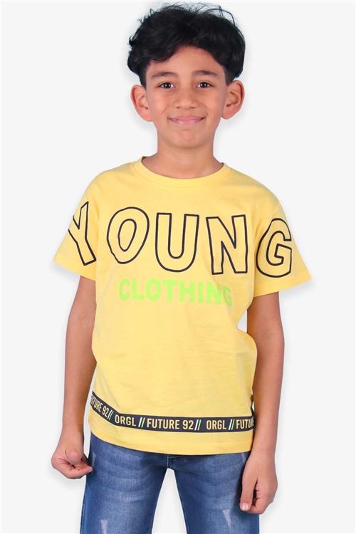 Breeze Erkek Çocuk Tişört Baskılı Sarı (8-14 Yaş)