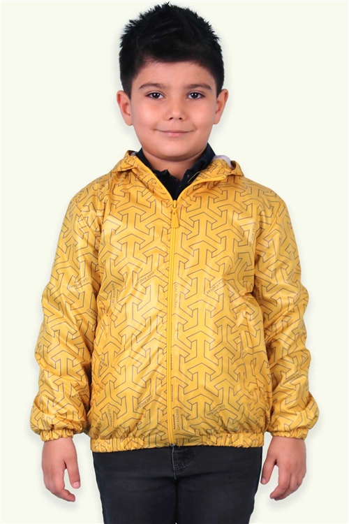 Breeze Erkek Çocuk Yağmurluk Desenli Sarı (1-12 Yaş)