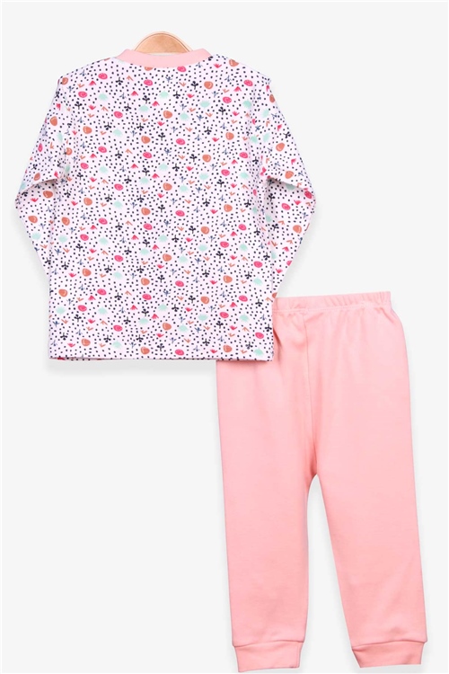 Breeze Kız Bebek Pijama Takımı Desenli Ekru (4 Ay-1 Yaş)