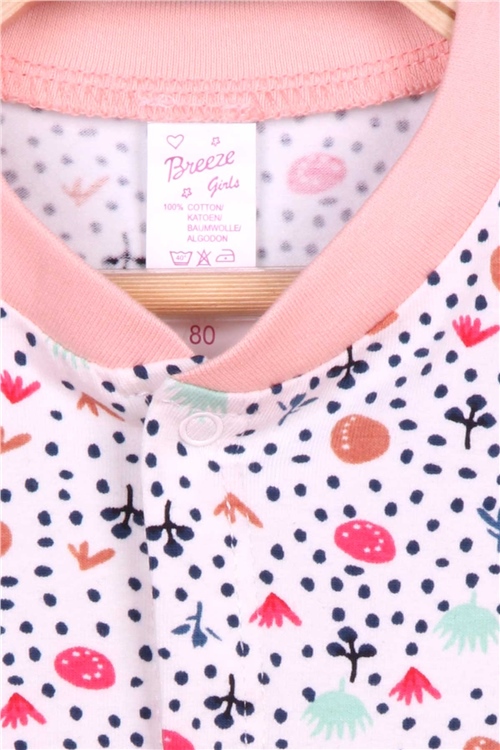 Breeze Kız Bebek Pijama Takımı Desenli Ekru (4 Ay-1 Yaş)