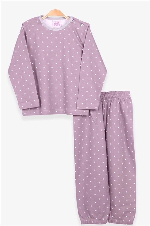 Breeze Kız Bebek Pijama Takımı Puantiye Baskılı Vizon (9 Ay-3 Yaş)