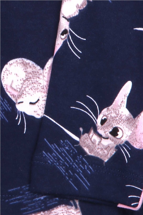 Breeze Kız Bebek Pijama Takımı Sevimli Farecik Desenli Lacivert (9 Ay-3 Yaş)