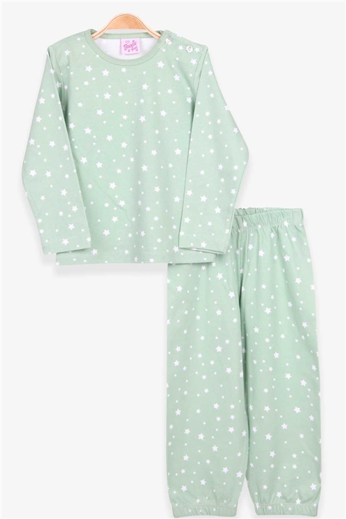 Breeze Kız Bebek Pijama Takımı Yıldız Desenli Mint Yeşili (9 Ay-3 Yaş)