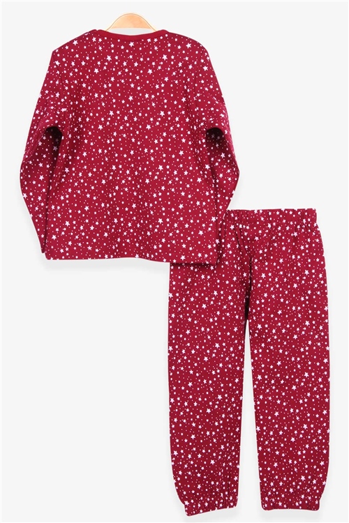 Breeze Kız Bebek Pijama Takımı Yıldız Desenli Bordo (9 Ay-3 Yaş)