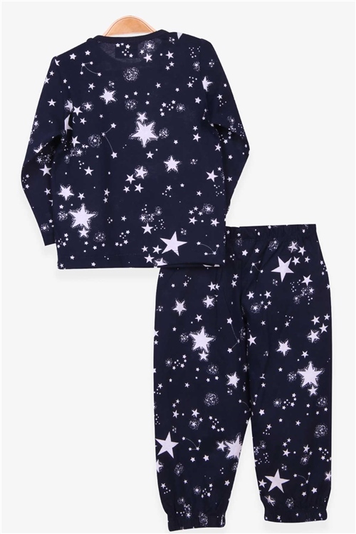 Breeze Kız Bebek Pijama Takımı Yıldız Desenli Lacivert (9 Ay-3 Yaş)