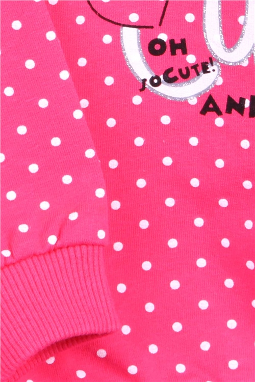 Breeze Kız Bebek Sweatshirt Puantiyeli Pembe (6 Ay-2 Yaş)