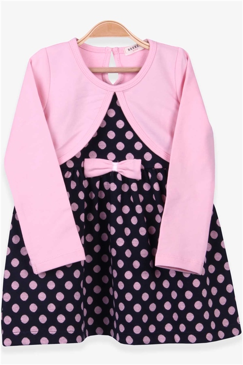 Breeze Kız Çocuk Elbise Puantiyeli Lacivert (3-8 Yaş)