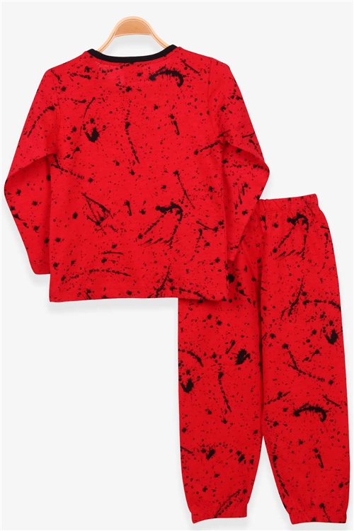 Breeze Kız Çocuk Pijama Takım Püskürtme Desenli Kırmızı (4-8 Yaş)
