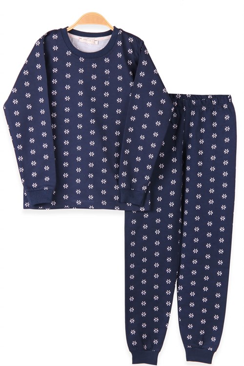Breeze Kız Çocuk Pijama Takımı Desenli Lacivert (1.5-12 Yaş)