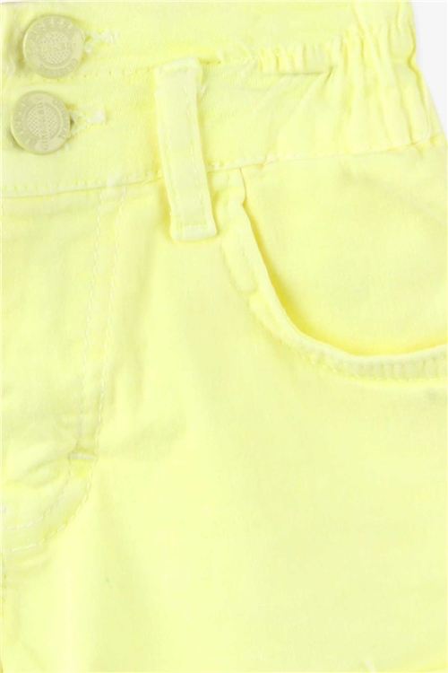 Breeze Kız Çocuk Şort Bileklikli Neon Sarı (8-14 Yaş)