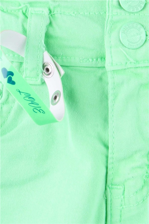 Breeze Kız Çocuk Şort Bileklikli Neon Yeşil (8-14 Yaş)