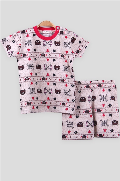 Breeze Kız Çocuk Şortlu Pijama Takımı Ayıcıklı Pembe (2-6 Yaş)