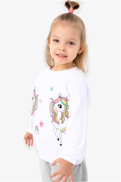 Breeze Kız Çocuk Sweatshirt Unicorn Ekru (1.5-3 Yaş)