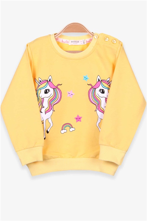 Breeze Kız Çocuk Sweatshirt Unicorn Sarı (1.5-5 Yaş)