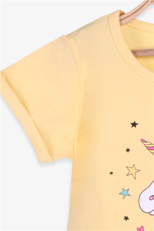 Breeze Kız Çocuk Tişört Unicorn Sarı (2-6 Yaş)