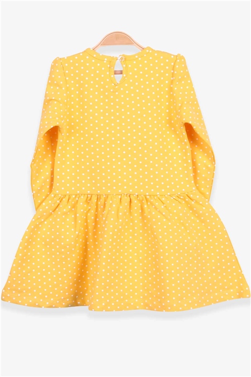 Breeze Kız Çocuk Uzun Kollu Elbise Puantiyeli Sarı (3-7 Yaş)