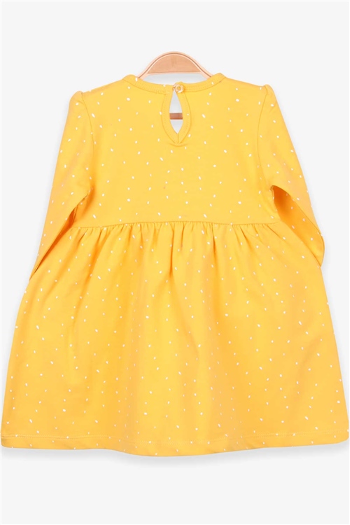 Breeze Kız Çocuk Uzun Kollu Elbise Tavşan Nakışlı Sarı (2-6 Yaş)