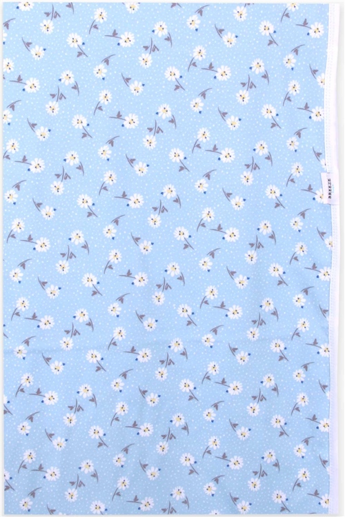 Breeze Yenidoğan Bebek Battaniyesi Çiçek Desenli Bebe Mavisi (75 x 85 cm) 