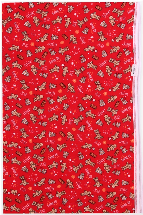 Breeze Yenidoğan Bebek Battaniyesi Yılbaşı Temalı Kurabiye Desenli Kırmızı (75 x 85)